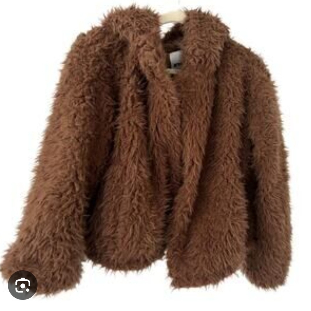 NWT RSQ Women's Brown Teddy Jacket XXL - Runs Small - Super Cute & Comfy